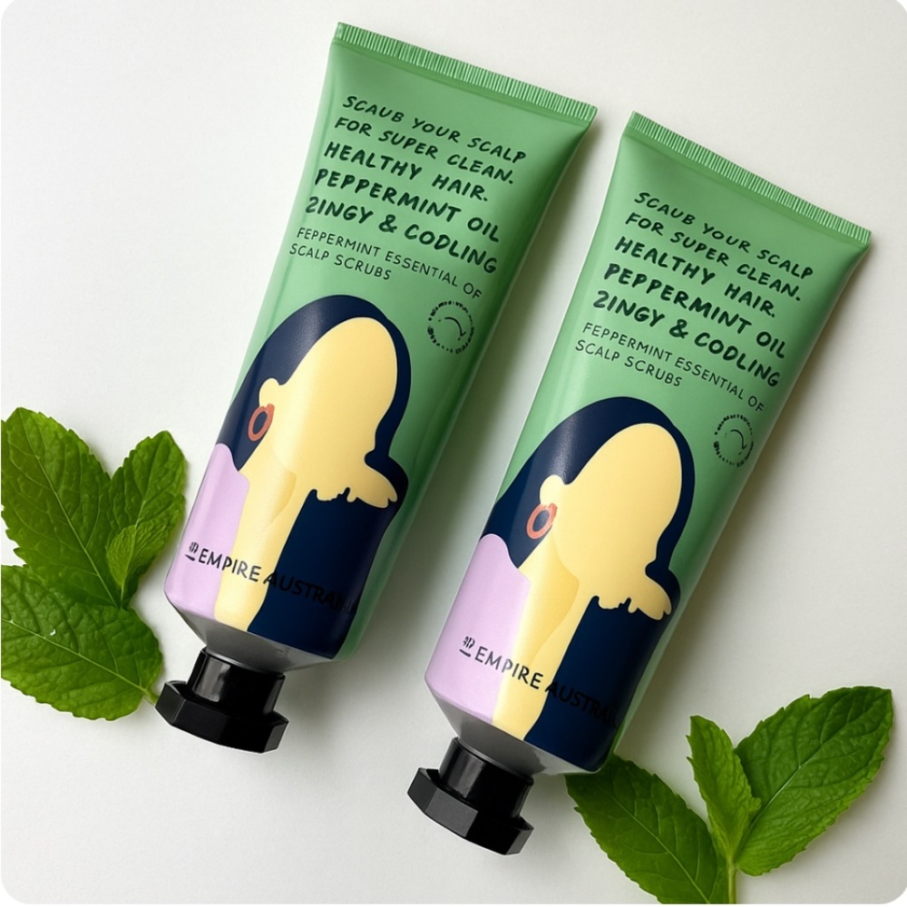 Lot 2x Empire Australia Peppermint Essential Oil Scalp Scrub 200ml Clean & Fresh